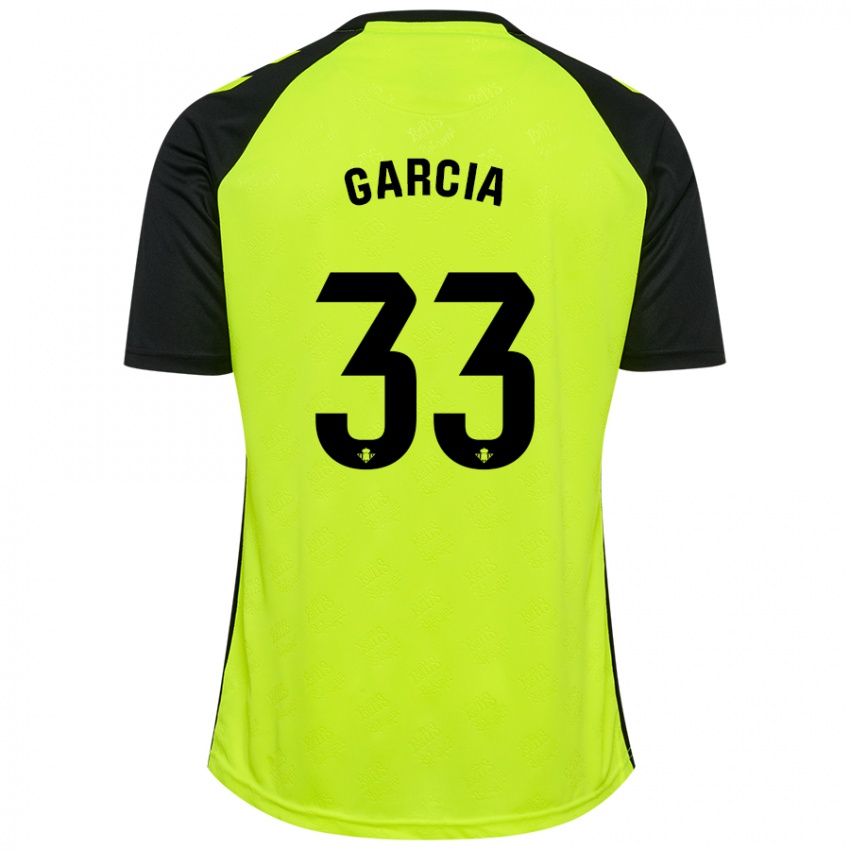 Hombre Camiseta Pablo García #33 Amarillo Fluorescente Negro 2ª Equipación 2024/25 La Camisa Chile