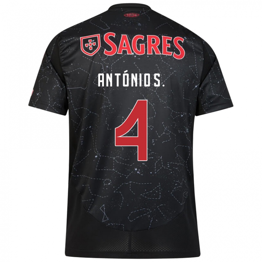 Hombre Camiseta Antonio Silva #4 Negro Rojo 2ª Equipación 2024/25 La Camisa Chile