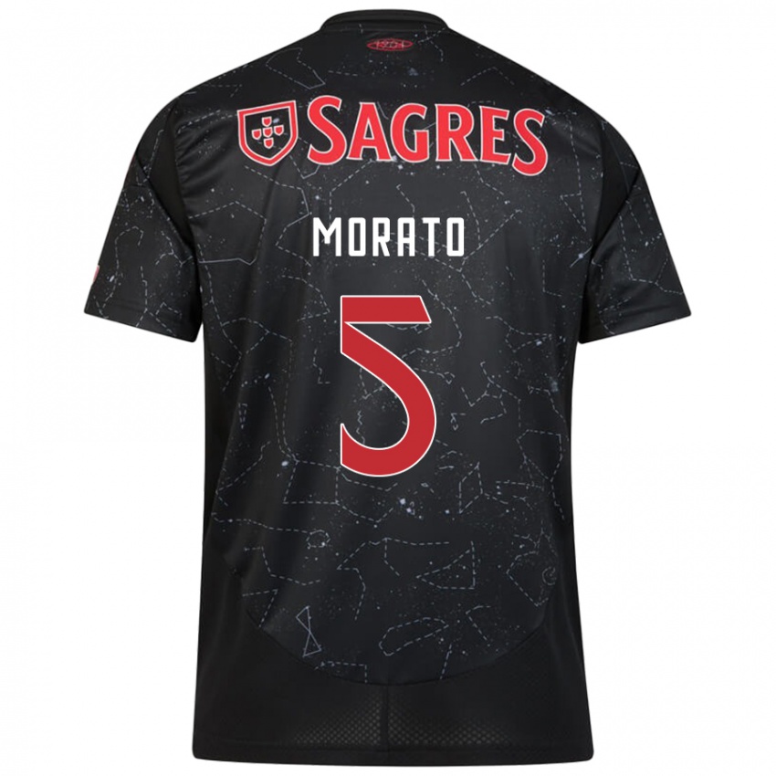 Hombre Camiseta Morato #5 Negro Rojo 2ª Equipación 2024/25 La Camisa Chile