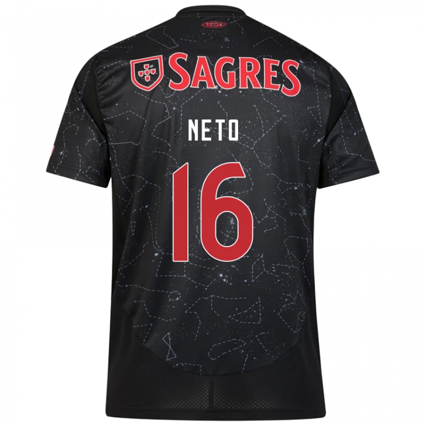 Hombre Camiseta Martim Neto #16 Negro Rojo 2ª Equipación 2024/25 La Camisa Chile