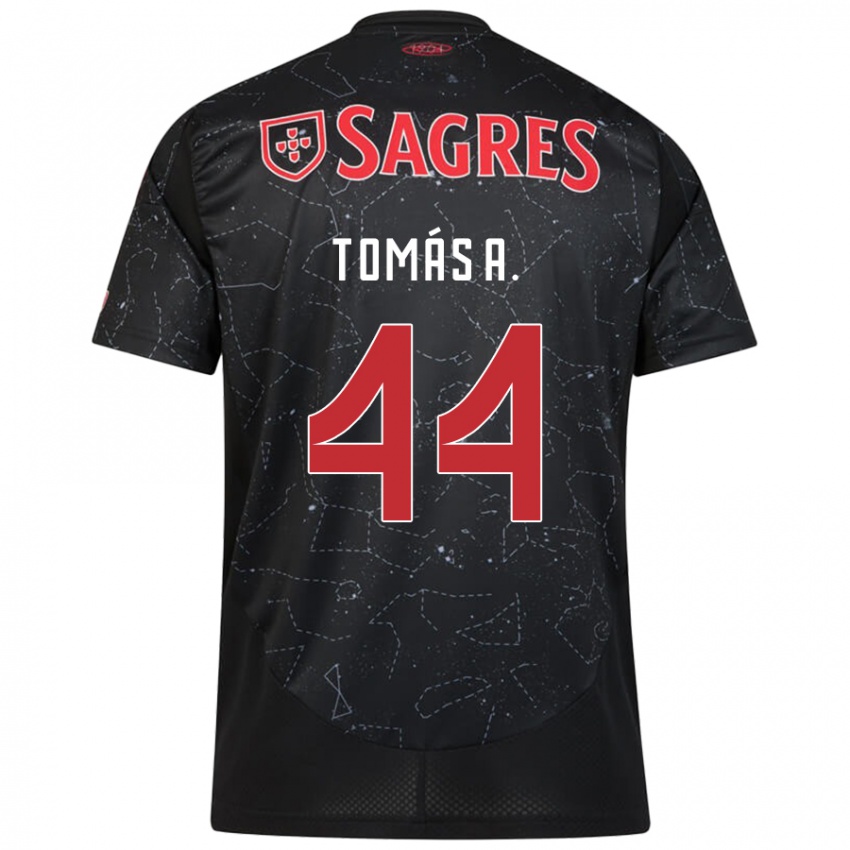 Hombre Camiseta Tomas Araujo #44 Negro Rojo 2ª Equipación 2024/25 La Camisa Chile