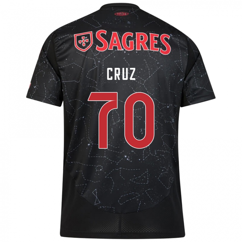 Hombre Camiseta Filipe Cruz #70 Negro Rojo 2ª Equipación 2024/25 La Camisa Chile