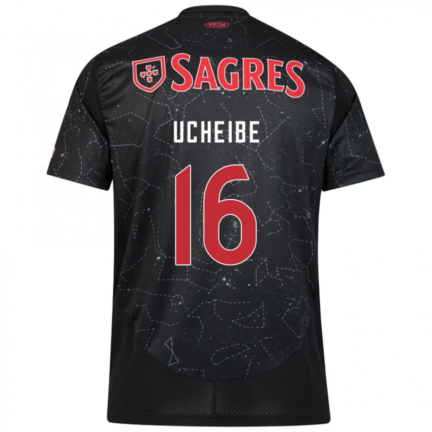 Hombre Camiseta Christy Ucheibe #16 Negro Rojo 2ª Equipación 2024/25 La Camisa Chile