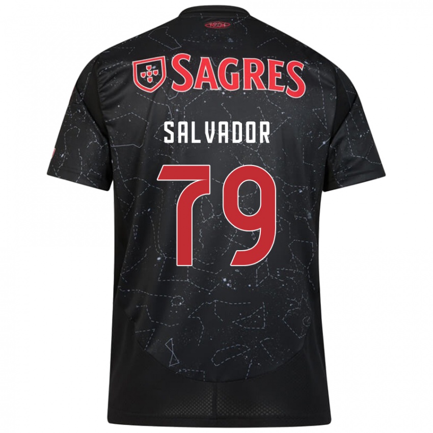 Hombre Camiseta Marta Salvador #79 Negro Rojo 2ª Equipación 2024/25 La Camisa Chile