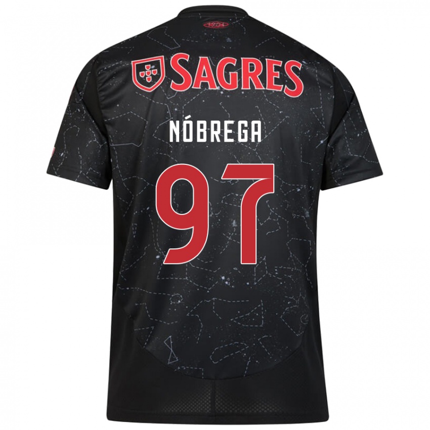 Hombre Camiseta Ricardo Nóbrega #97 Negro Rojo 2ª Equipación 2024/25 La Camisa Chile