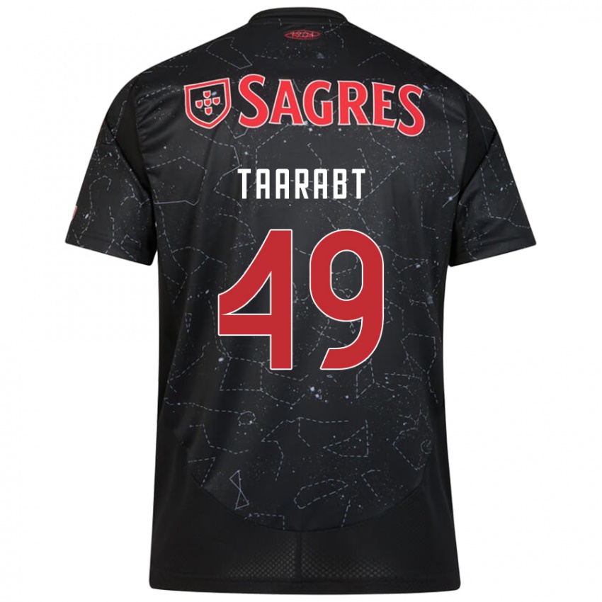 Hombre Camiseta Adel Taarabt #49 Negro Rojo 2ª Equipación 2024/25 La Camisa Chile