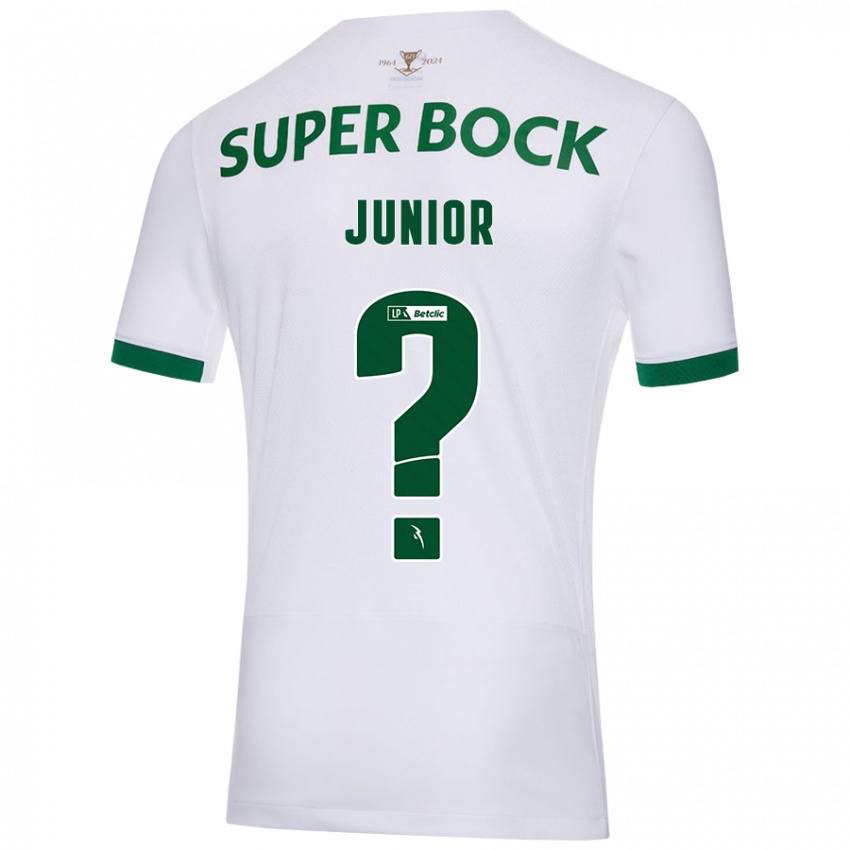 Hombre Camiseta Marlon Junior #0 Blanco Verde 2ª Equipación 2024/25 La Camisa Chile