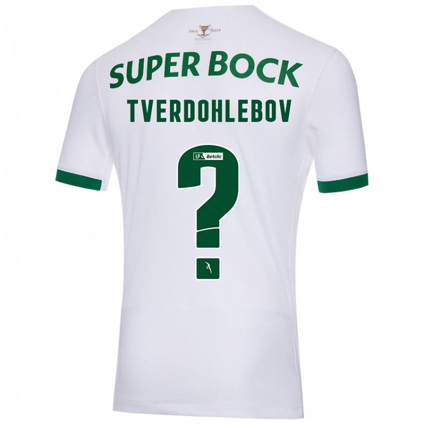 Hombre Camiseta Alex Tverdohlebov #0 Blanco Verde 2ª Equipación 2024/25 La Camisa Chile