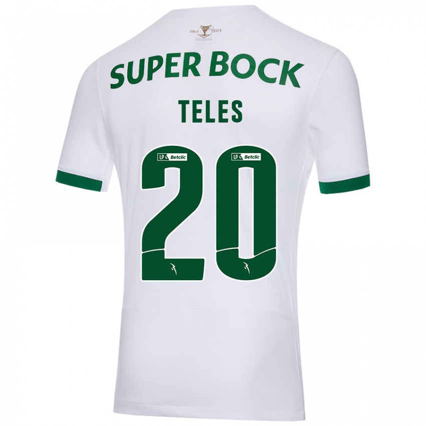 Hombre Camiseta Ana Isabel Teles #20 Blanco Verde 2ª Equipación 2024/25 La Camisa Chile