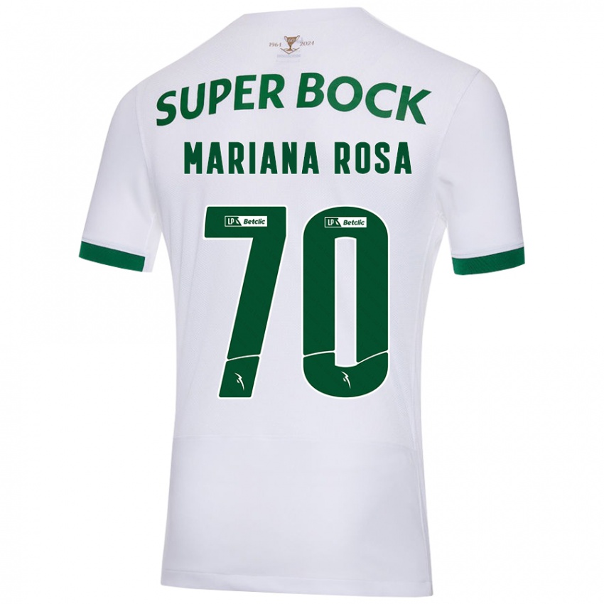 Hombre Camiseta Mariana Silva Pinto Vilaça Da Rosa #70 Blanco Verde 2ª Equipación 2024/25 La Camisa Chile