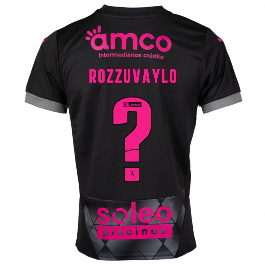 Hombre Camiseta Dani Rozzuvaylo #0 Negro Rosa 2ª Equipación 2024/25 La Camisa Chile