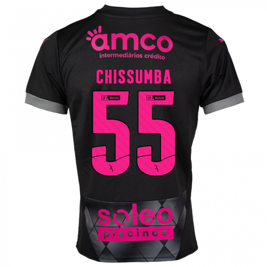 Hombre Camiseta Chissumba #55 Negro Rosa 2ª Equipación 2024/25 La Camisa Chile