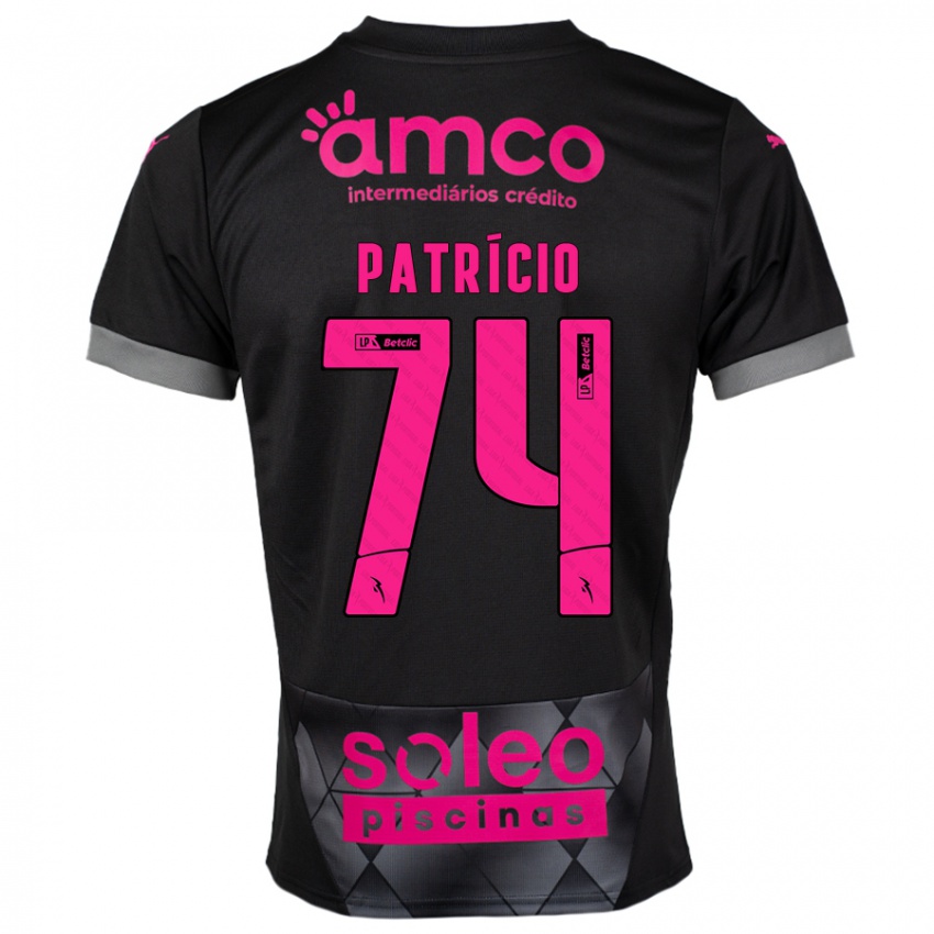 Hombre Camiseta Nuno Patrício #74 Negro Rosa 2ª Equipación 2024/25 La Camisa Chile