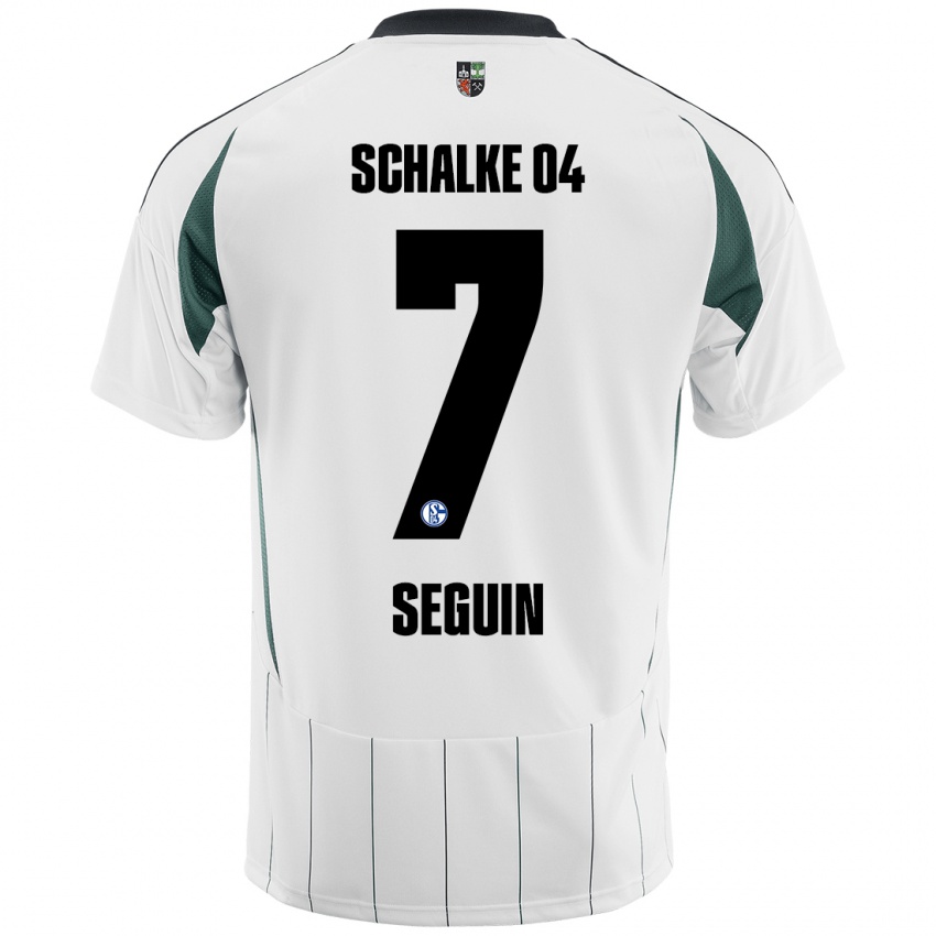 Hombre Camiseta Paul Seguin #7 Blanco Verde 2ª Equipación 2024/25 La Camisa Chile