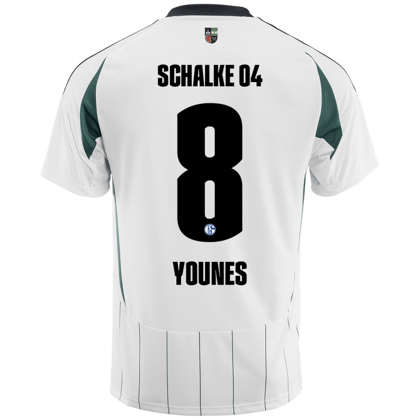 Hombre Camiseta Amin Younes #8 Blanco Verde 2ª Equipación 2024/25 La Camisa Chile