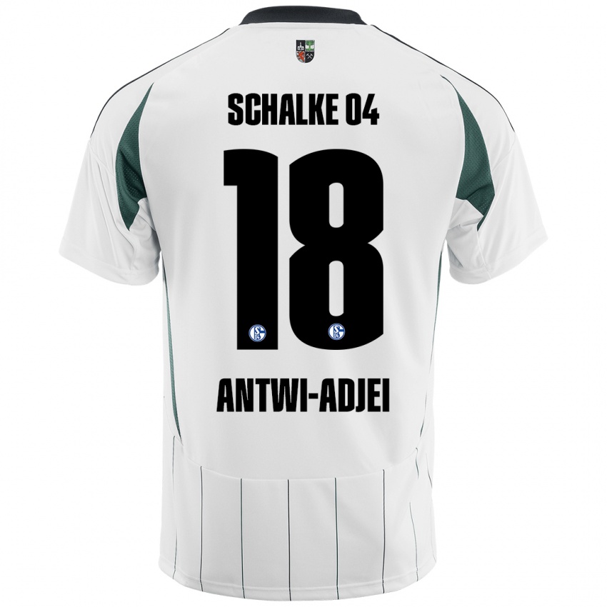 Hombre Camiseta Christopher Antwi-Adjei #18 Blanco Verde 2ª Equipación 2024/25 La Camisa Chile