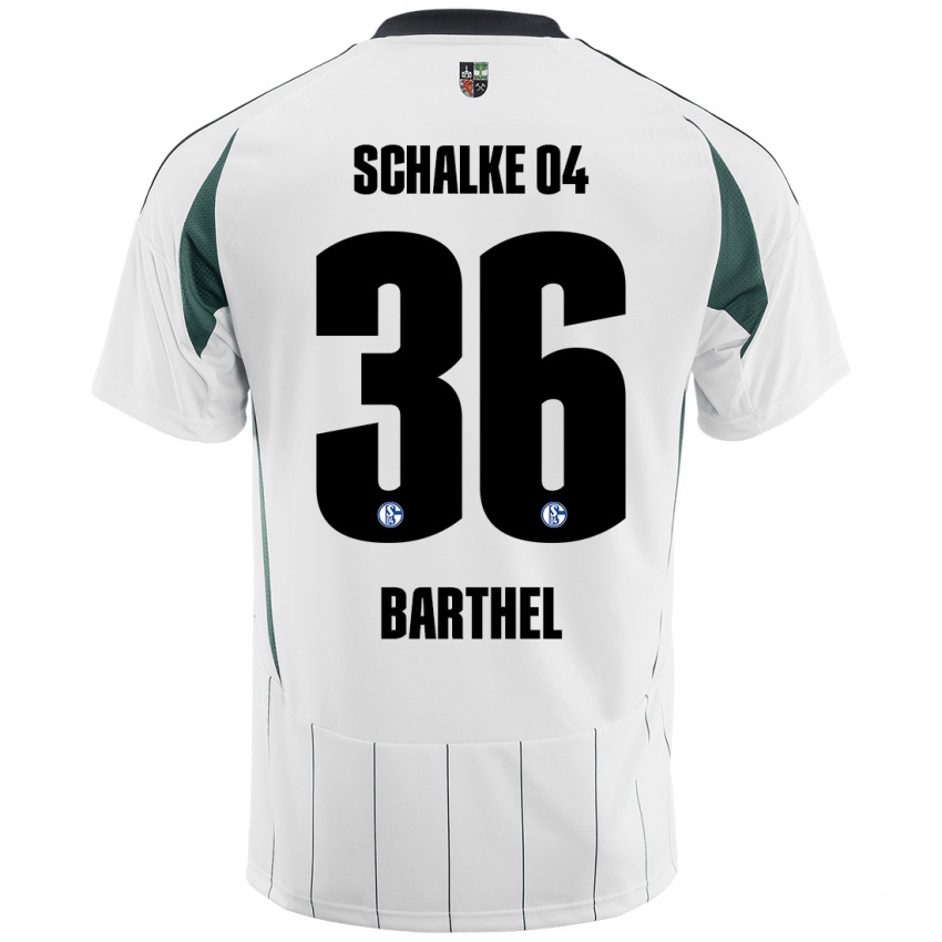 Hombre Camiseta Niklas Barthel #36 Blanco Verde 2ª Equipación 2024/25 La Camisa Chile