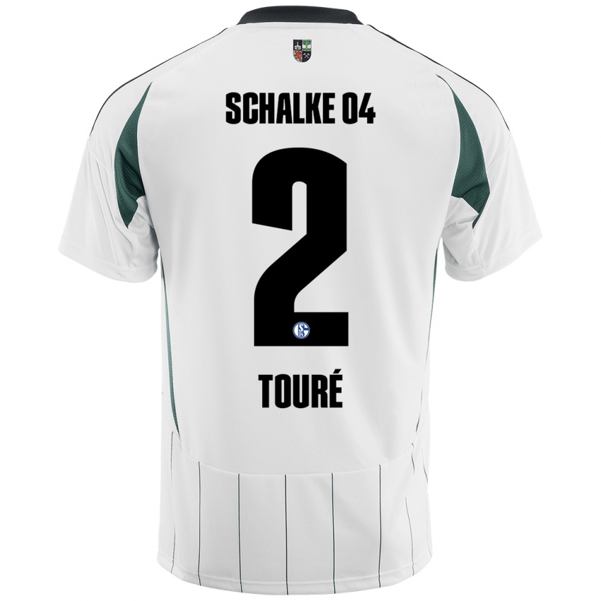 Hombre Camiseta Tidiane Touré #2 Blanco Verde 2ª Equipación 2024/25 La Camisa Chile