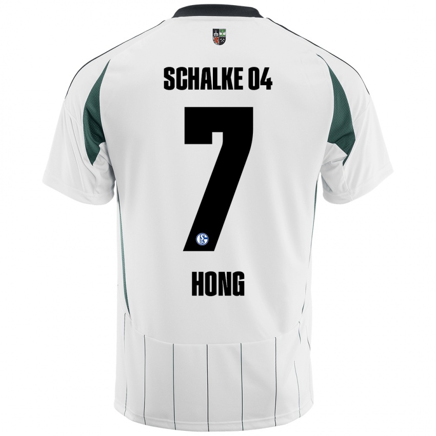 Hombre Camiseta Seok-Ju Hong #7 Blanco Verde 2ª Equipación 2024/25 La Camisa Chile