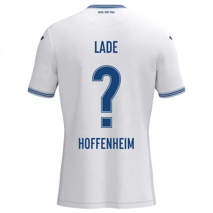 Hombre Camiseta Benjamin Lade #0 Blanco Azul 2ª Equipación 2024/25 La Camisa Chile