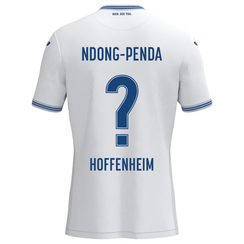 Hombre Camiseta Maxime Ndong-Penda #0 Blanco Azul 2ª Equipación 2024/25 La Camisa Chile