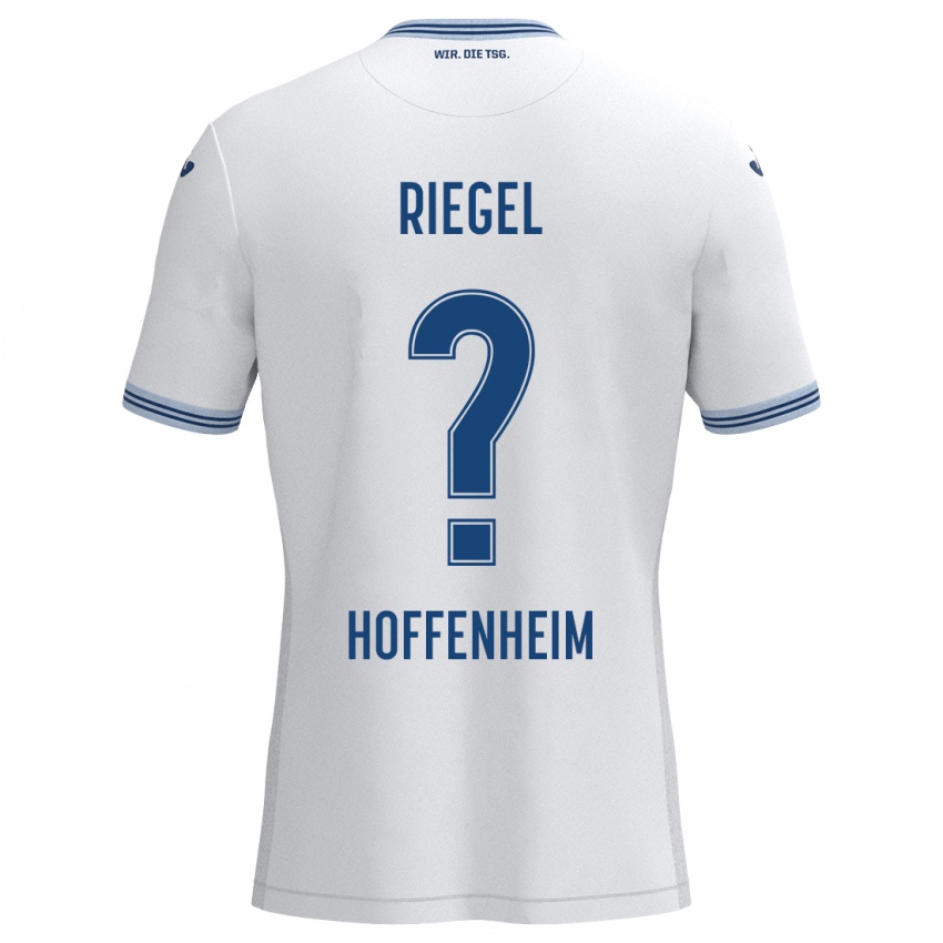 Hombre Camiseta Adrian Riegel #0 Blanco Azul 2ª Equipación 2024/25 La Camisa Chile