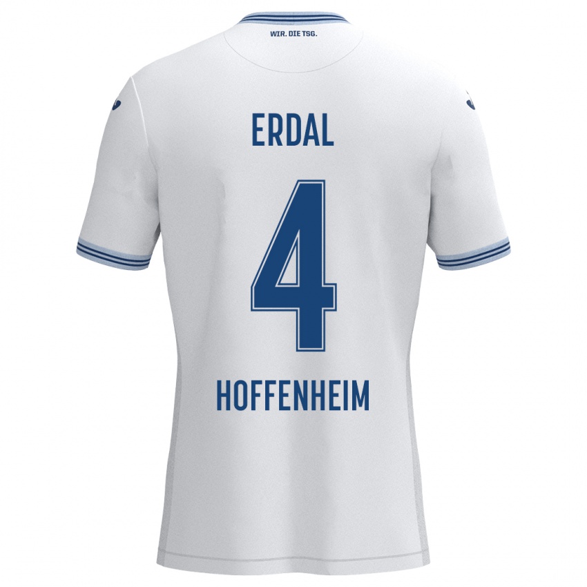 Hombre Camiseta İzzet Erdal #4 Blanco Azul 2ª Equipación 2024/25 La Camisa Chile