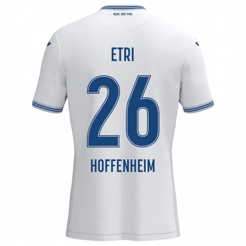 Hombre Camiseta Ahmed Etri #26 Blanco Azul 2ª Equipación 2024/25 La Camisa Chile