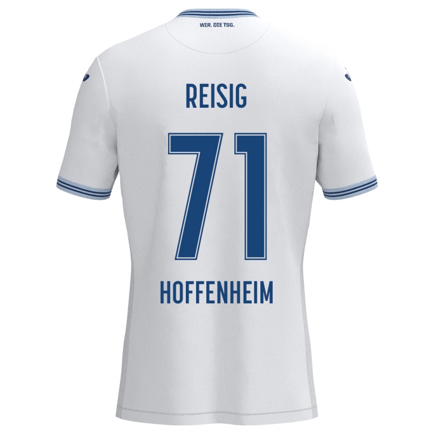 Hombre Camiseta Ruben Reisig #71 Blanco Azul 2ª Equipación 2024/25 La Camisa Chile