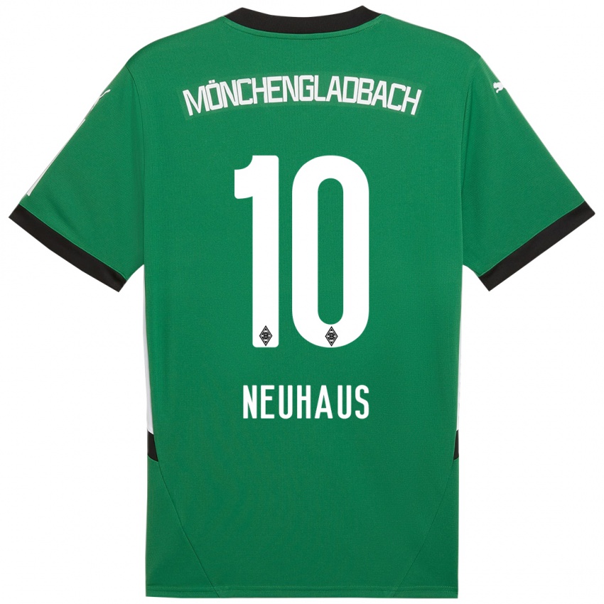 Hombre Camiseta Florian Neuhaus #10 Verde Blanco 2ª Equipación 2024/25 La Camisa Chile