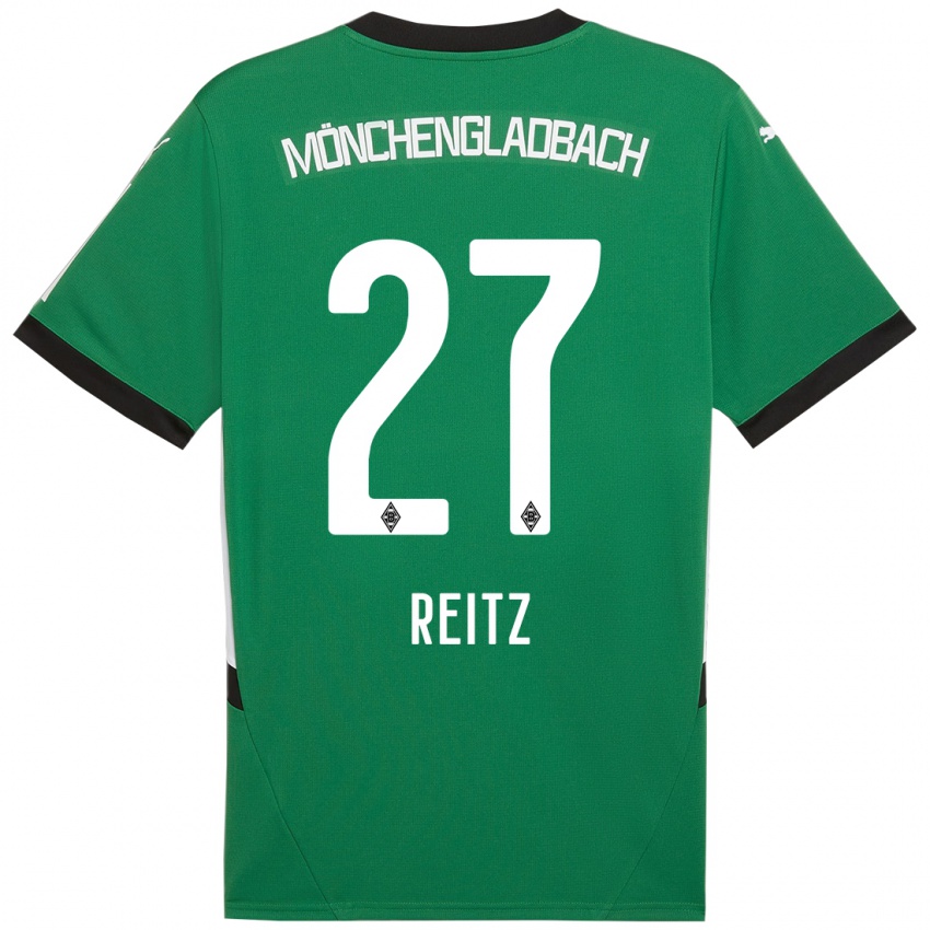 Hombre Camiseta Rocco Reitz #27 Verde Blanco 2ª Equipación 2024/25 La Camisa Chile