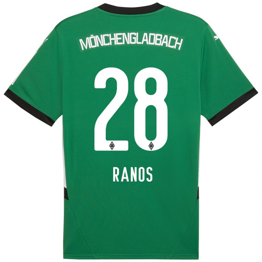 Hombre Camiseta Grant-Leon Ranos #28 Verde Blanco 2ª Equipación 2024/25 La Camisa Chile