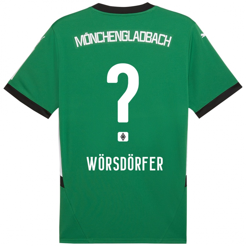 Hombre Camiseta Len Wörsdörfer #0 Verde Blanco 2ª Equipación 2024/25 La Camisa Chile