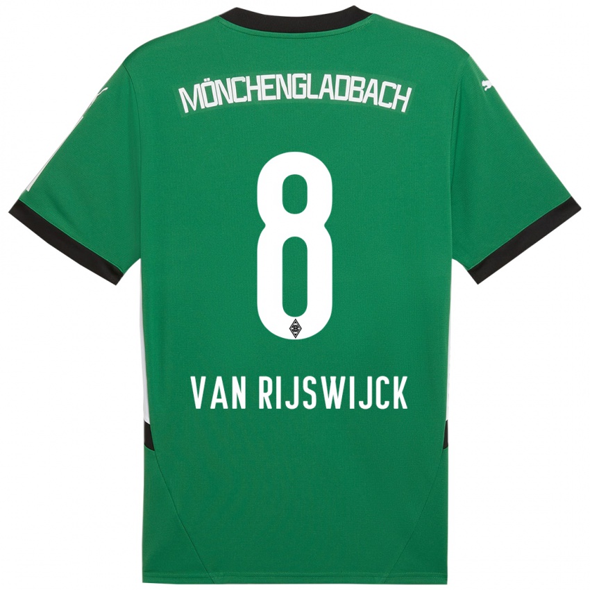 Hombre Camiseta Britt Van Rijswijck #8 Verde Blanco 2ª Equipación 2024/25 La Camisa Chile