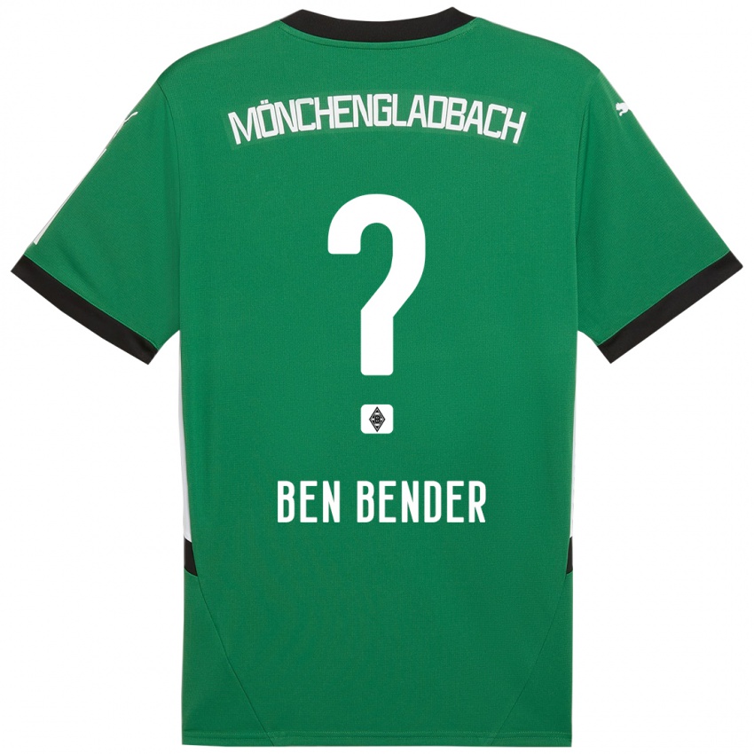 Hombre Camiseta Ben Bender #0 Verde Blanco 2ª Equipación 2024/25 La Camisa Chile