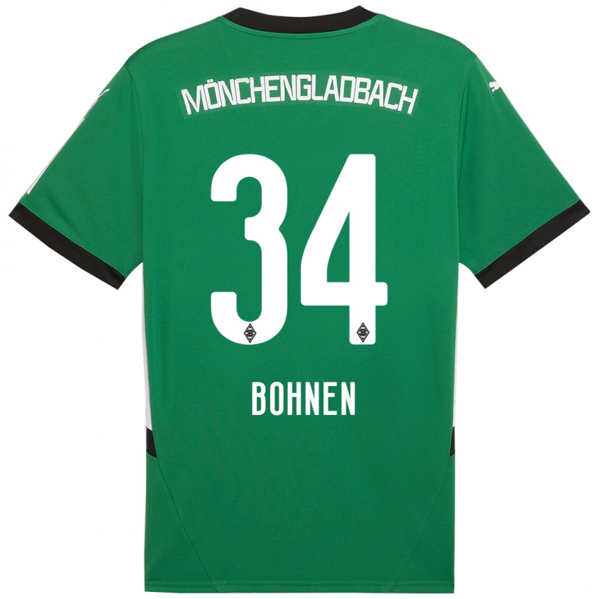 Hombre Camiseta Bohnen #34 Verde Blanco 2ª Equipación 2024/25 La Camisa Chile