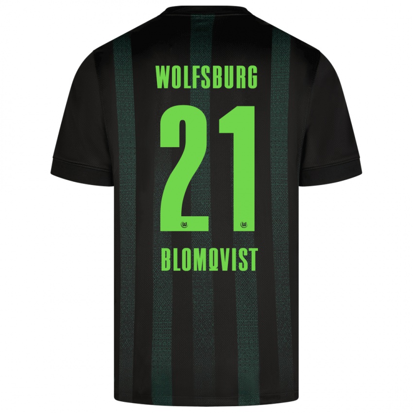 Hombre Camiseta Rebecka Blomqvist #21 Verde Oscuro 2ª Equipación 2024/25 La Camisa Chile