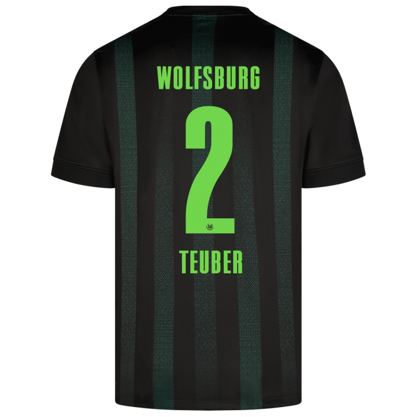 Hombre Camiseta Julius Teuber #2 Verde Oscuro 2ª Equipación 2024/25 La Camisa Chile