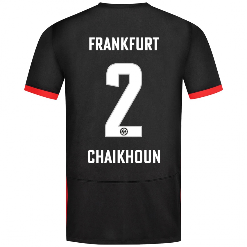 Hombre Camiseta Ayoub Chaikhoun #2 Negro 2ª Equipación 2024/25 La Camisa Chile