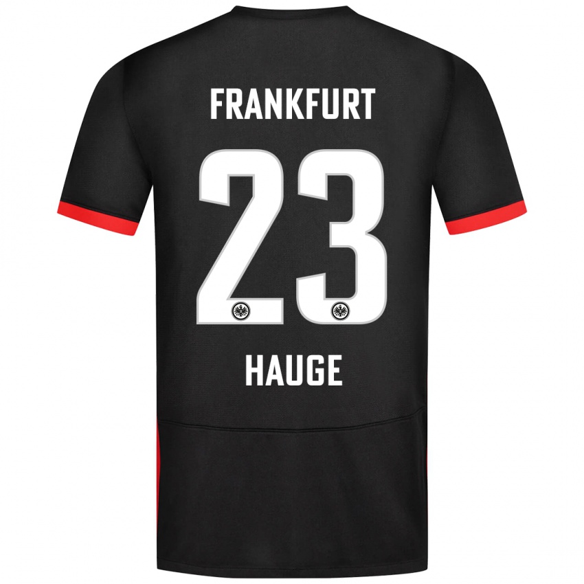 Hombre Camiseta Jens Petter Hauge #23 Negro 2ª Equipación 2024/25 La Camisa Chile