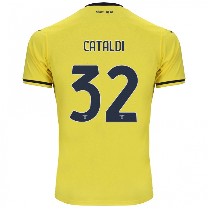 Hombre Camiseta Danilo Cataldi #32 Amarillo 2ª Equipación 2024/25 La Camisa Chile