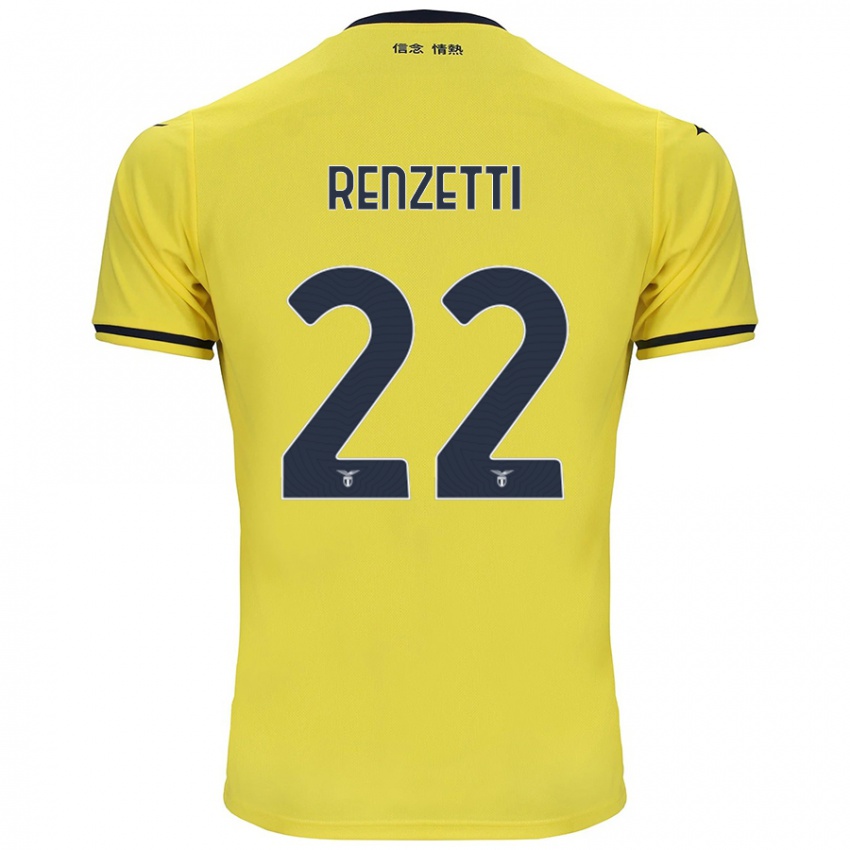 Hombre Camiseta Davide Renzetti #22 Amarillo 2ª Equipación 2024/25 La Camisa Chile