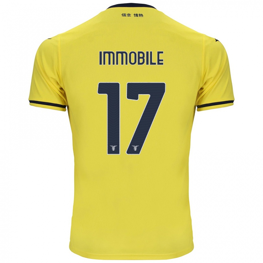 Hombre Camiseta Ciro Immobile #17 Amarillo 2ª Equipación 2024/25 La Camisa Chile