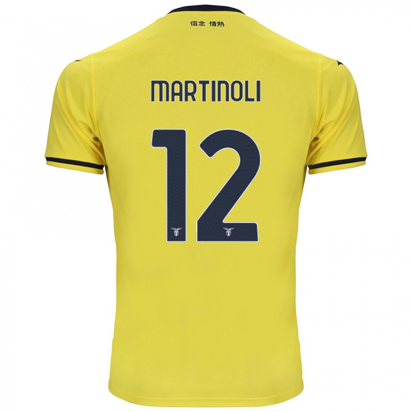 Hombre Camiseta Elettra Martinoli #12 Amarillo 2ª Equipación 2024/25 La Camisa Chile