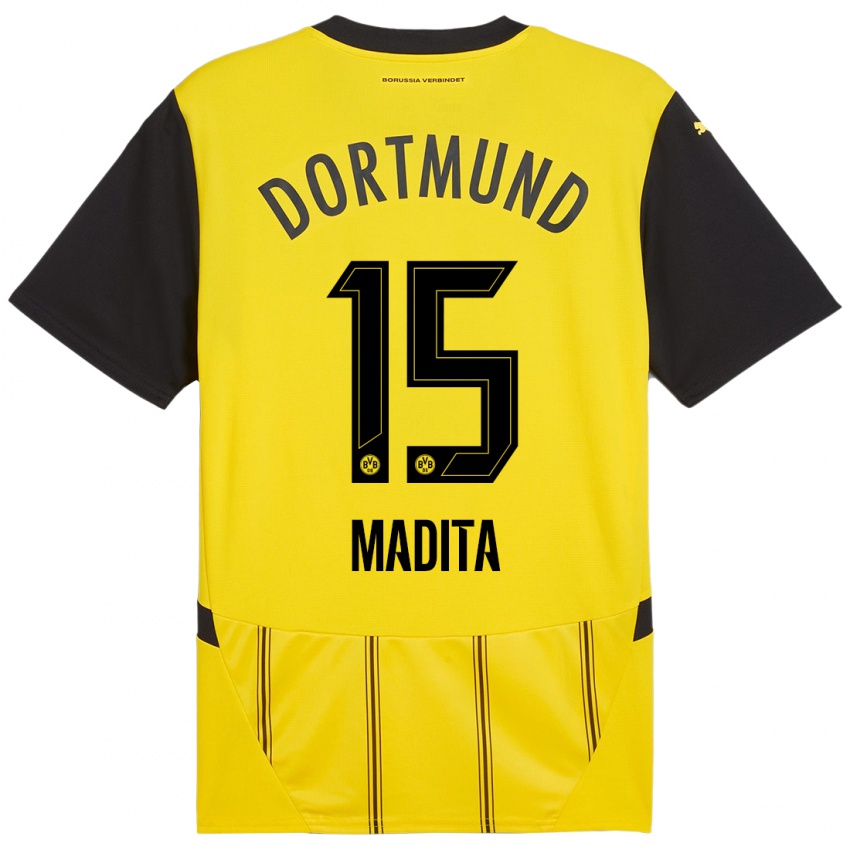 Mujer Camiseta Kohorst Madita #15 Amarillo Negro 1ª Equipación 2024/25 La Camisa Chile