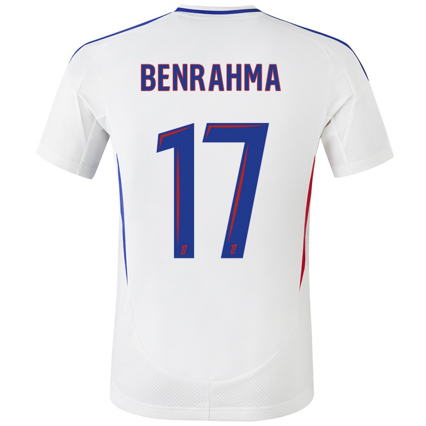 Mujer Camiseta Said Benrahma #17 Blanco Azul 1ª Equipación 2024/25 La Camisa Chile