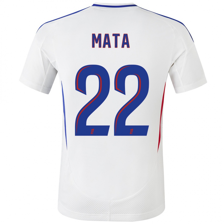 Mujer Camiseta Clinton Mata #22 Blanco Azul 1ª Equipación 2024/25 La Camisa Chile