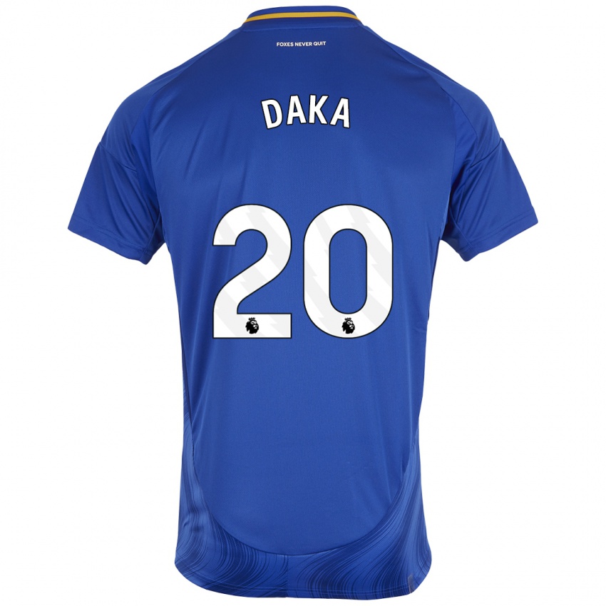 Mujer Camiseta Patson Daka #20 Azul Blanco 1ª Equipación 2024/25 La Camisa Chile