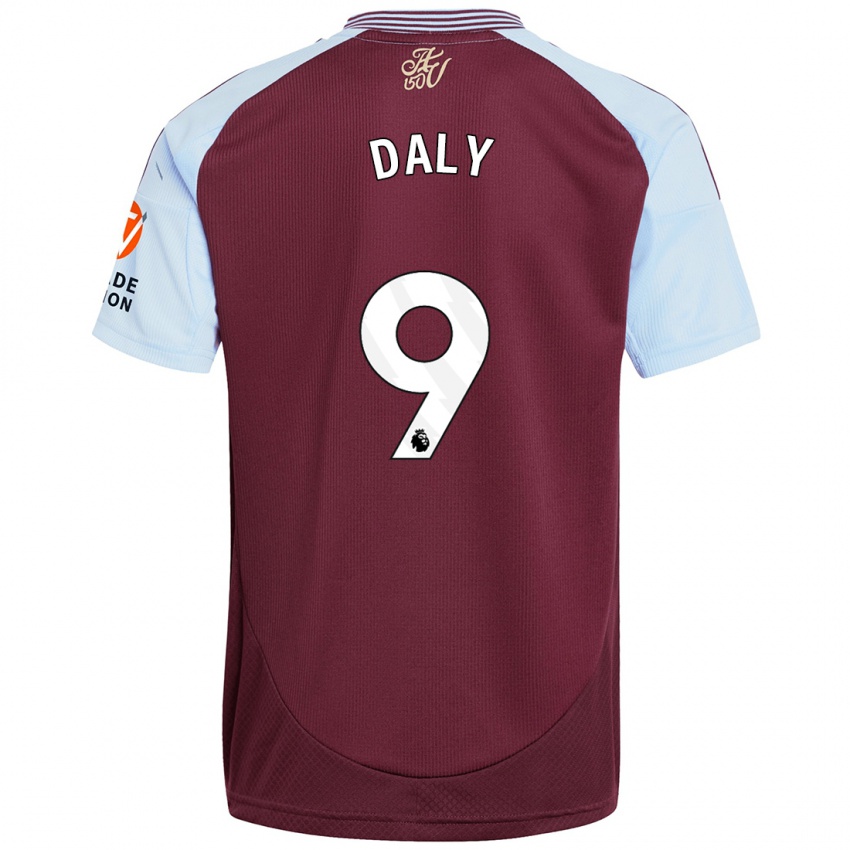 Mujer Camiseta Rachel Daly #9 Borgoña Azul Cielo 1ª Equipación 2024/25 La Camisa Chile