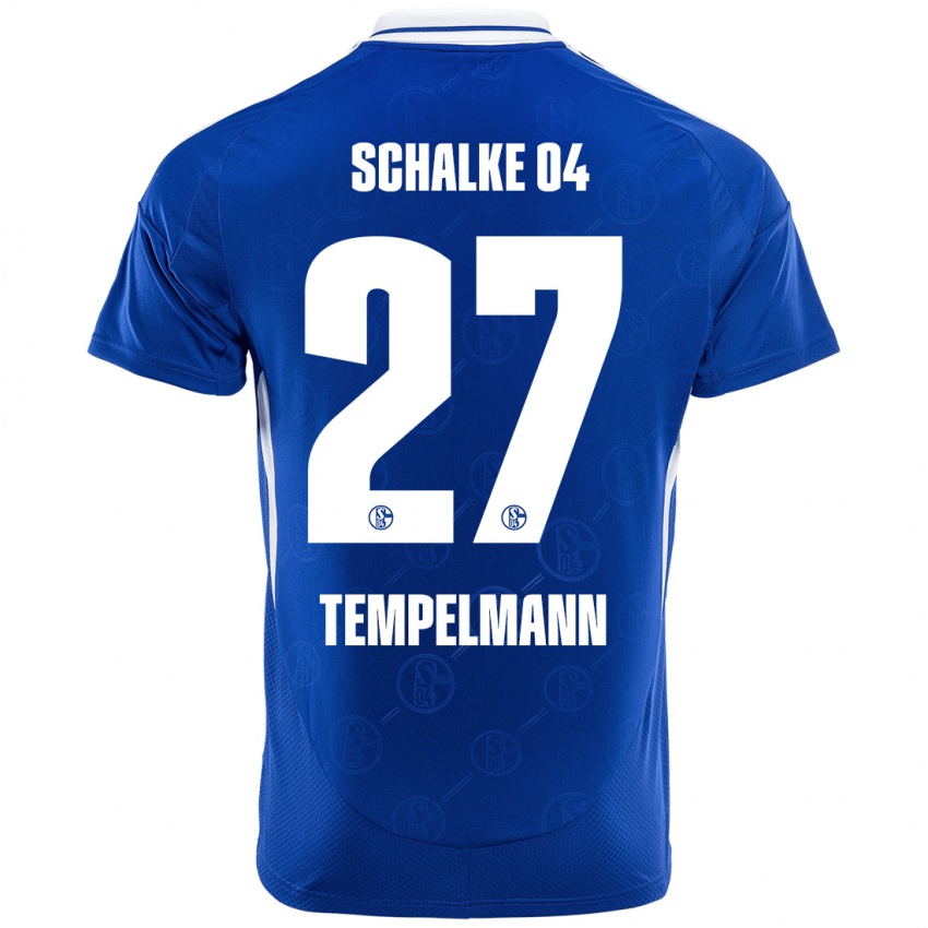 Mujer Camiseta Lino Tempelmann #27 Azul Real 1ª Equipación 2024/25 La Camisa Chile